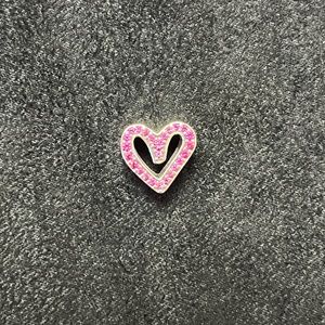 Pandora silver pink crystal heart charm